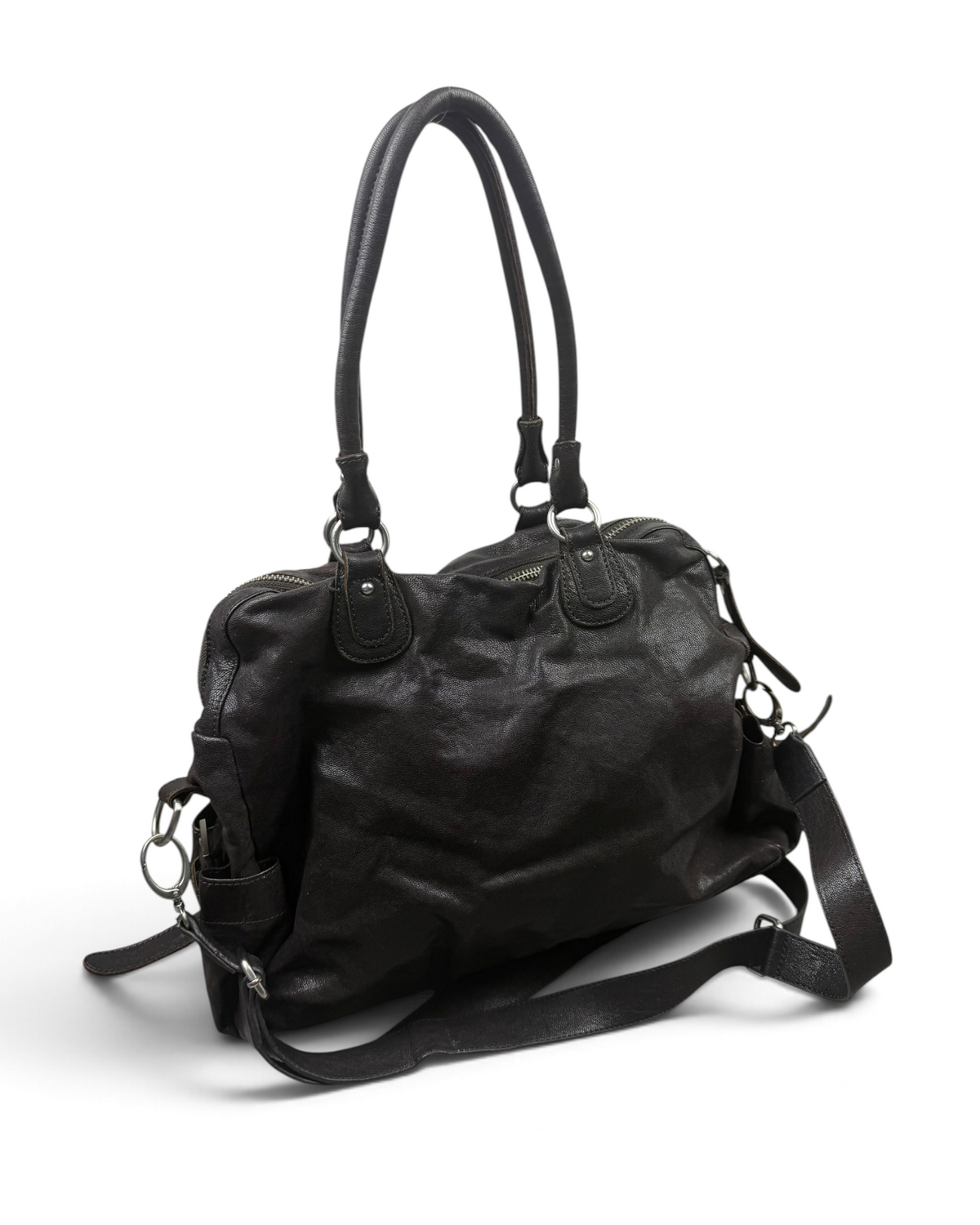 Vintage Liebeskind Berlin Rare Brown Zip Leather Bag Y2K 2000s