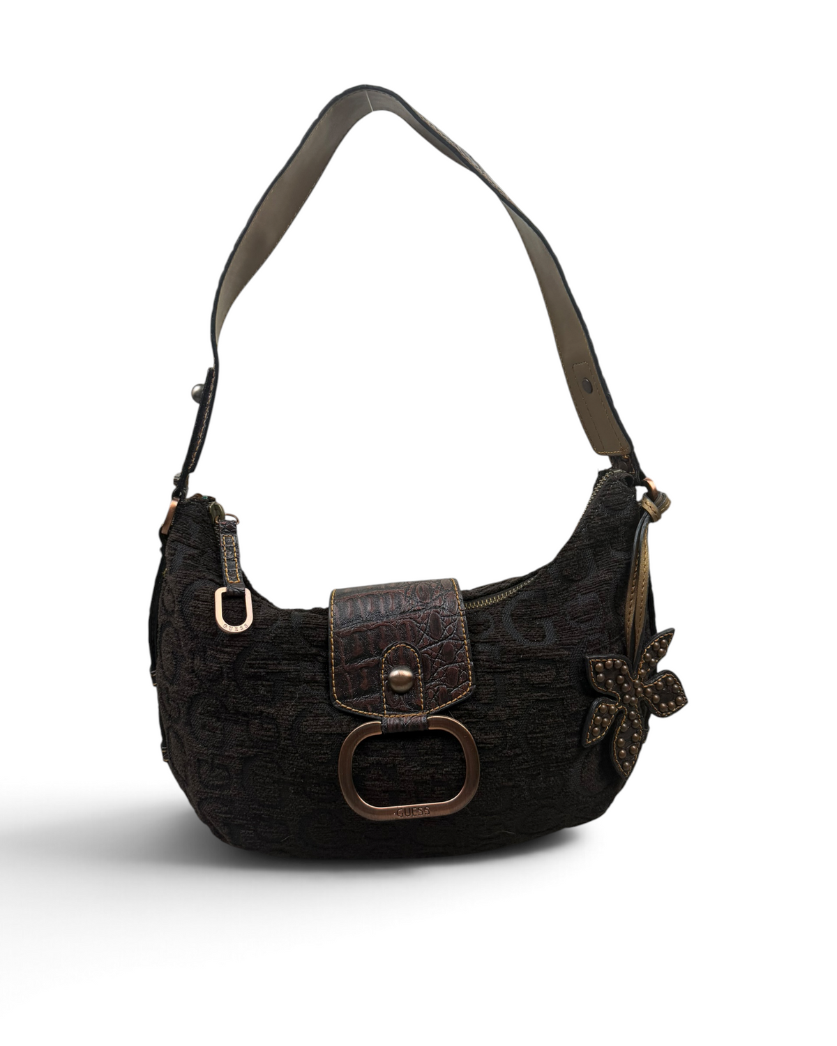 Vintage GUESS Rare Brown Monogram Bag Y2K 2000s
