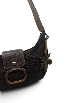 Vintage GUESS Rare Brown Monogram Bag Y2K 2000s
