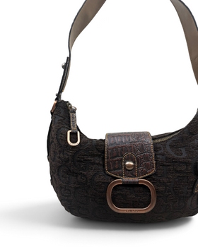 Vintage GUESS Rare Brown Monogram Bag Y2K 2000s
