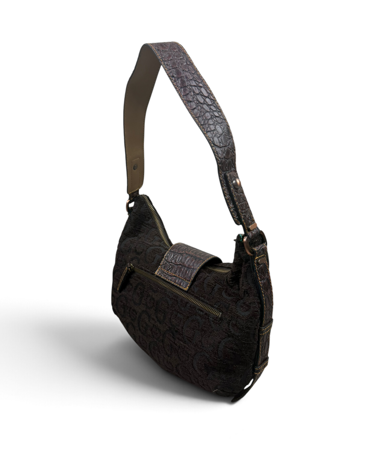 Vintage GUESS Rare Brown Monogram Bag Y2K 2000s