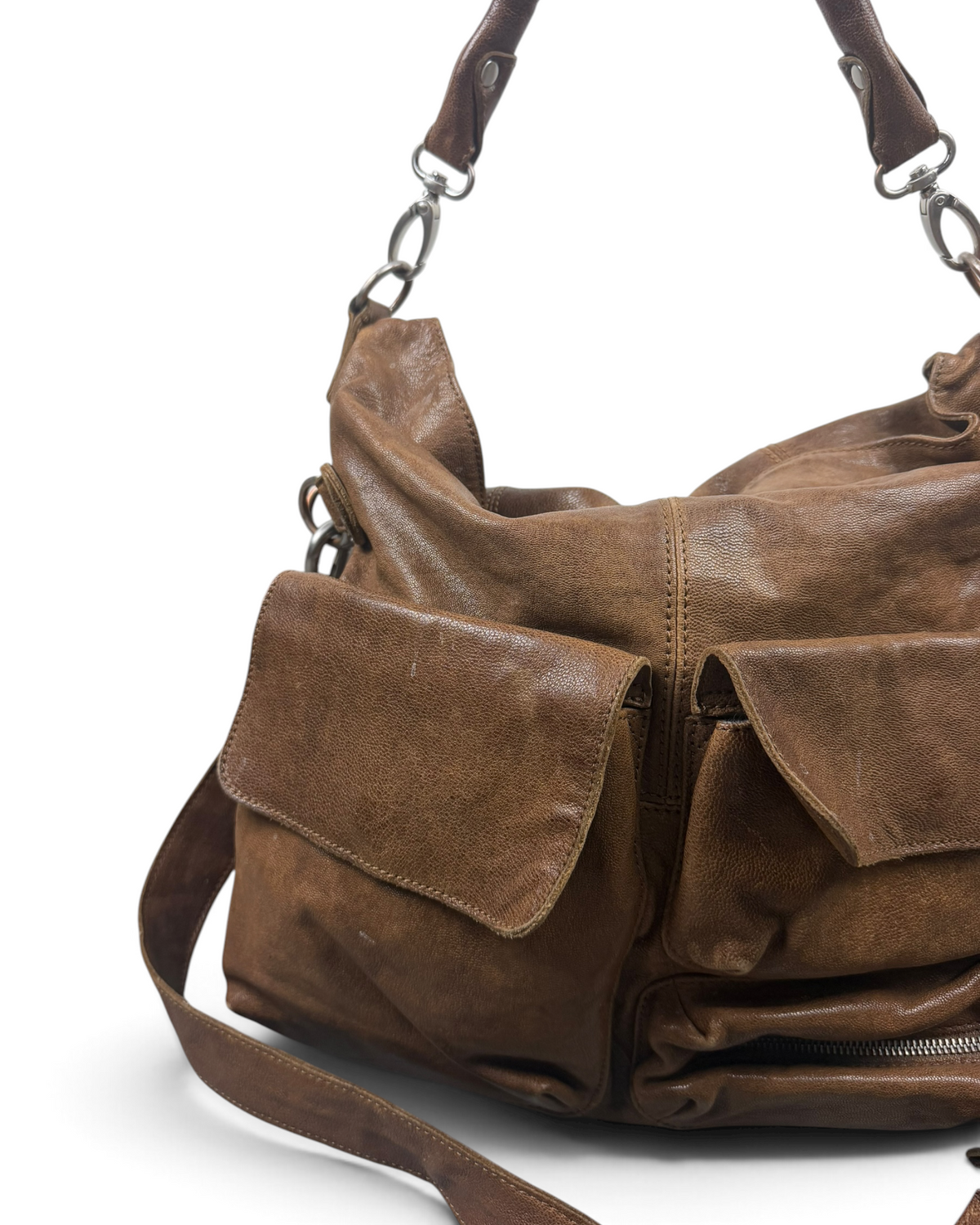 Vintage Liebeskind Berlin Brown Leather Hobo Bag Y2K 2000s
