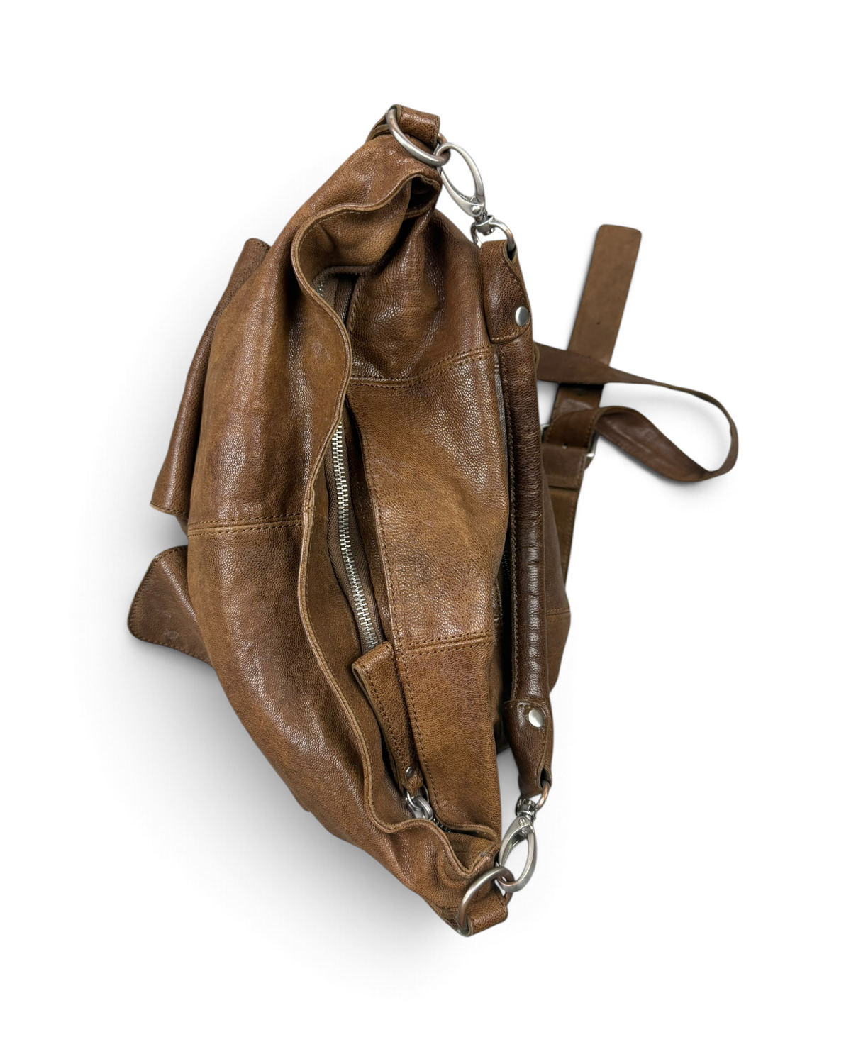 Vintage Liebeskind Berlin Brown Leather Hobo Bag Y2K 2000s