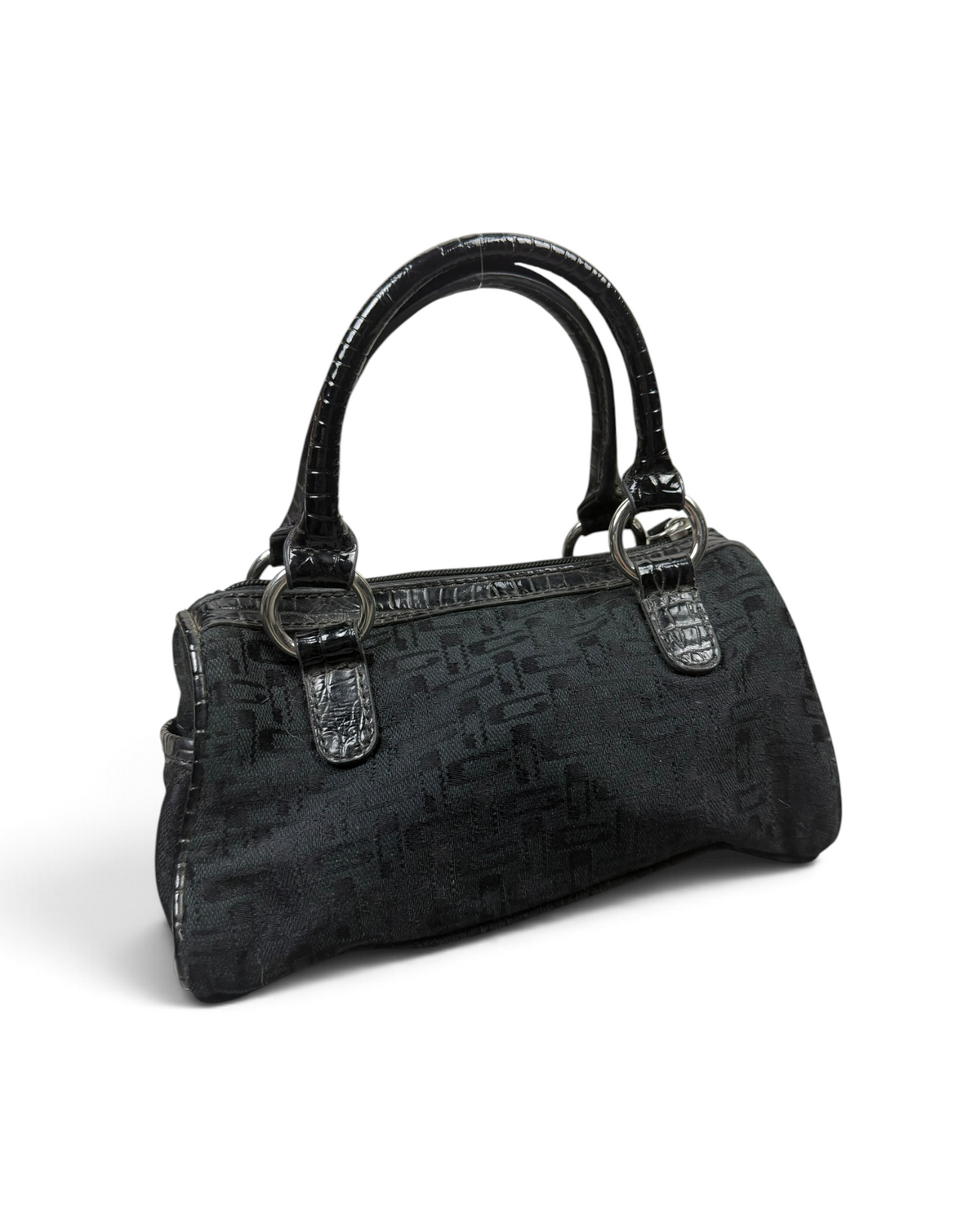 Vintage GUESS Mini Black Monogram Style Rare Bag Y2K 2000s