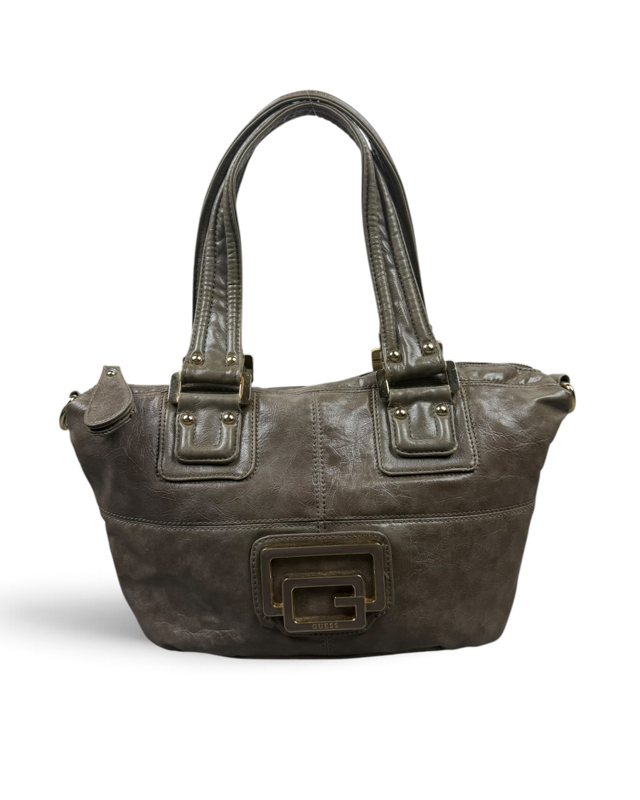 Vintage GUESS Brown Leather Style Bag Y2K 2000s