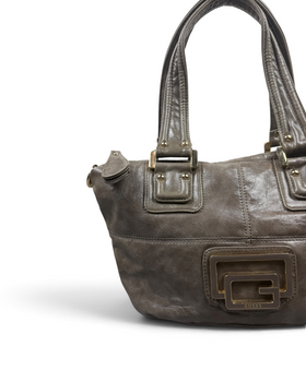 Vintage GUESS Brown Leather Style Bag Y2K 2000s