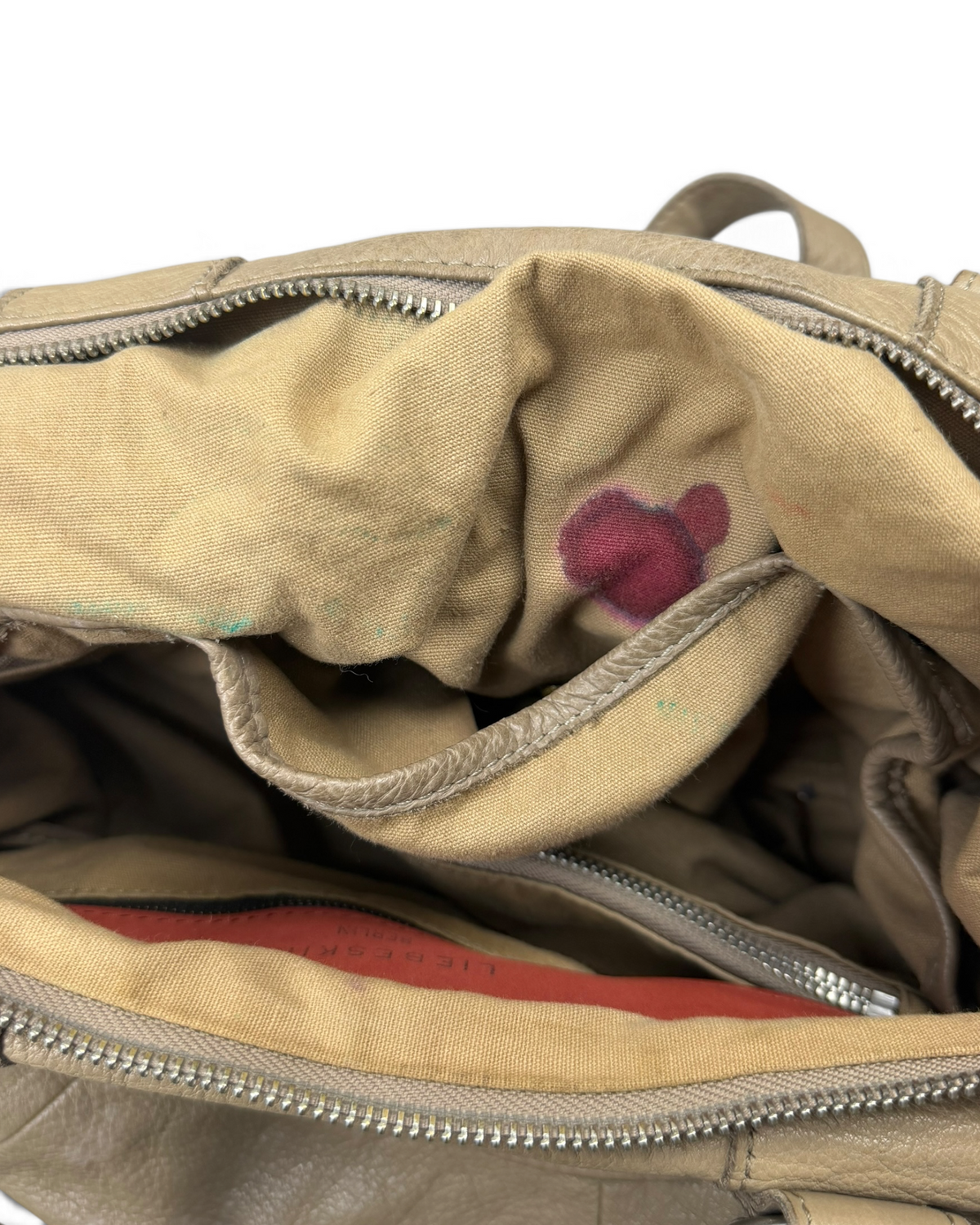 Vintage Liebeskind Berlin Rare Beige Leather Bag Y2K 2000s