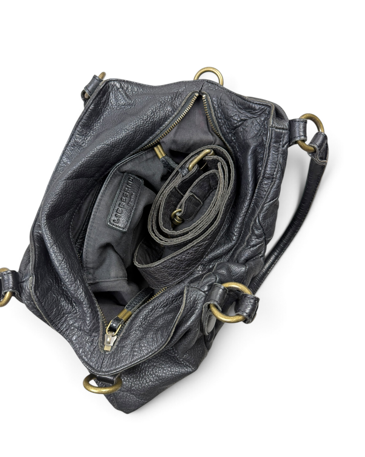 Vintage Liebeskind Berlin Rare Black Leather Bag Y2K 2000s