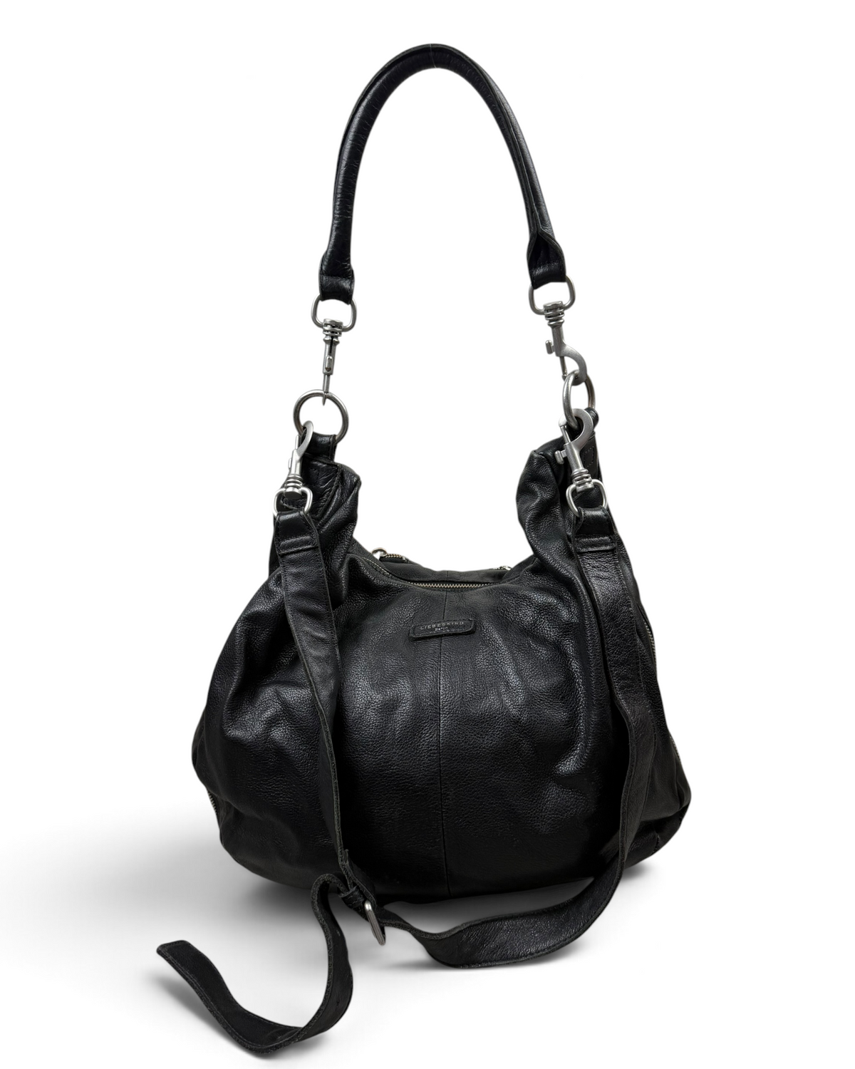 Vintage Liebeskind Berlin Hobo Black Leather Bag Y2K 2000s