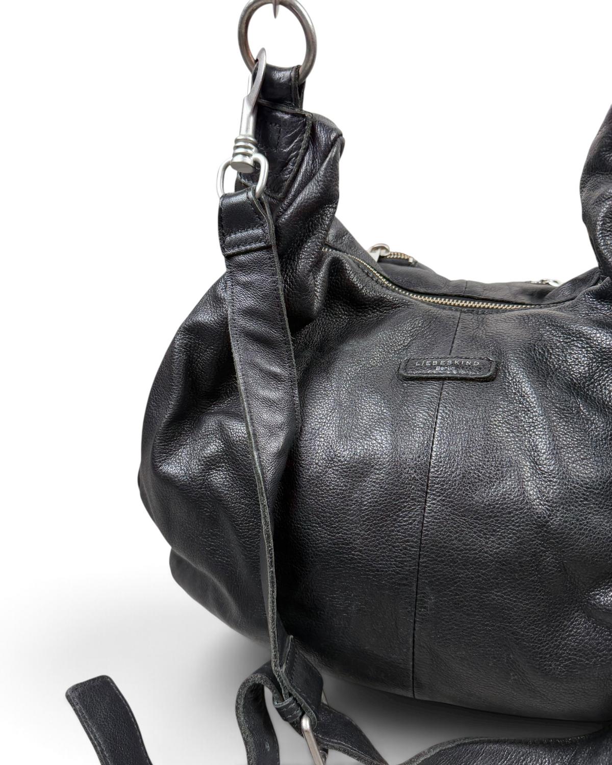 Vintage Liebeskind Berlin Hobo Black Leather Bag Y2K 2000s
