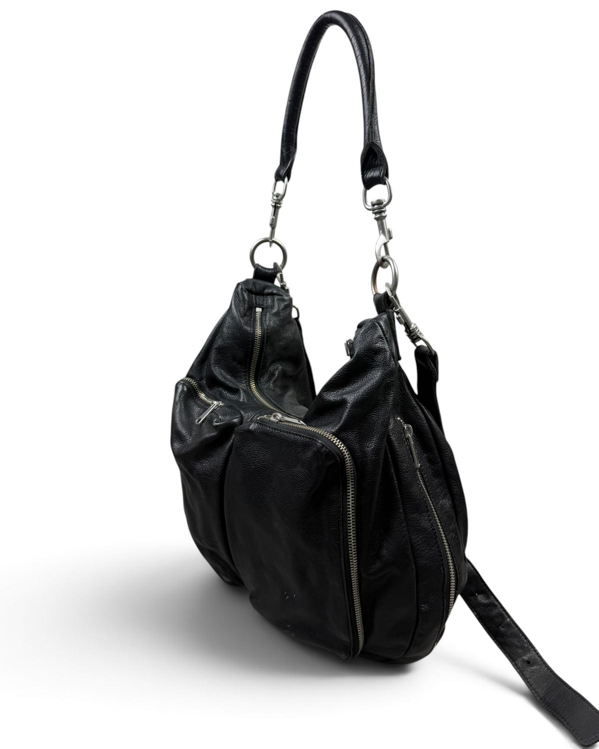 Vintage Liebeskind Berlin Hobo Black Leather Bag Y2K 2000s