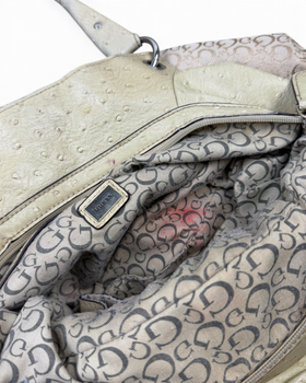 Vintage GUESS Rare Beige Monogram Bag Y2K 2000s