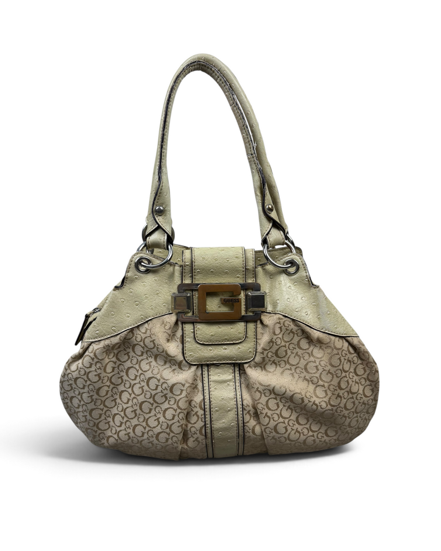 Vintage GUESS Rare Beige Monogram Bag Y2K 2000s