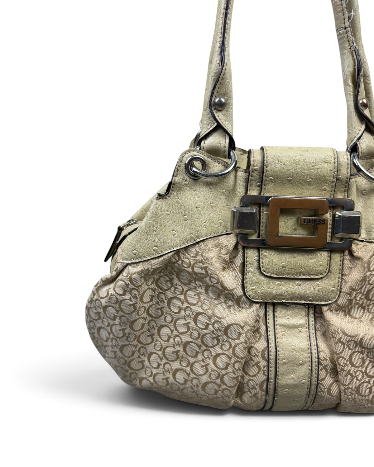 Vintage GUESS Rare Beige Monogram Bag Y2K 2000s